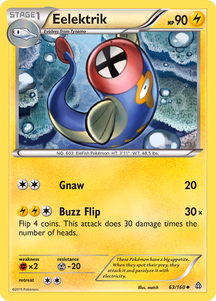 Eelektrik 63/160 Pokemon card