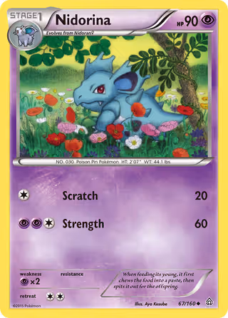 Nidorina 67/160 Pokemon card