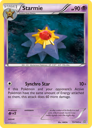Starmie 73/160 Pokemon card