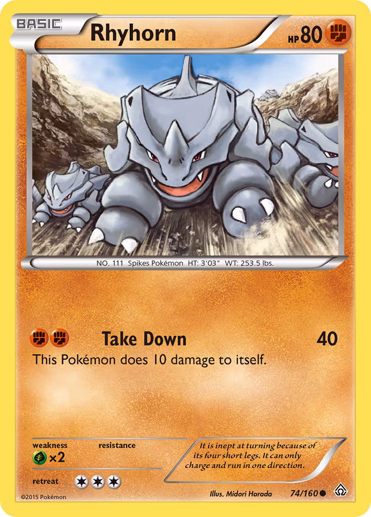 Rhyhorn 74/160 Pokemon card