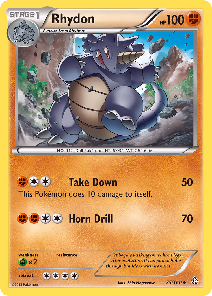 Rhydon 75/160 Pokemon card
