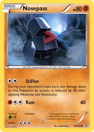 Nosepass 78/160 Pokemon card