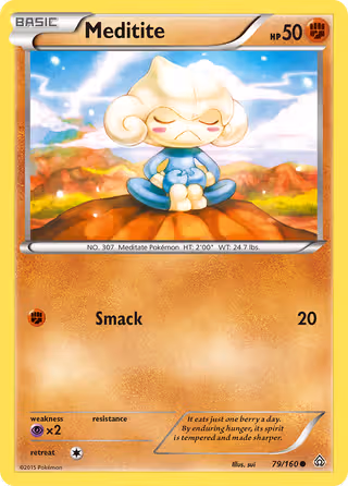 Meditite 79/160 Pokemon card