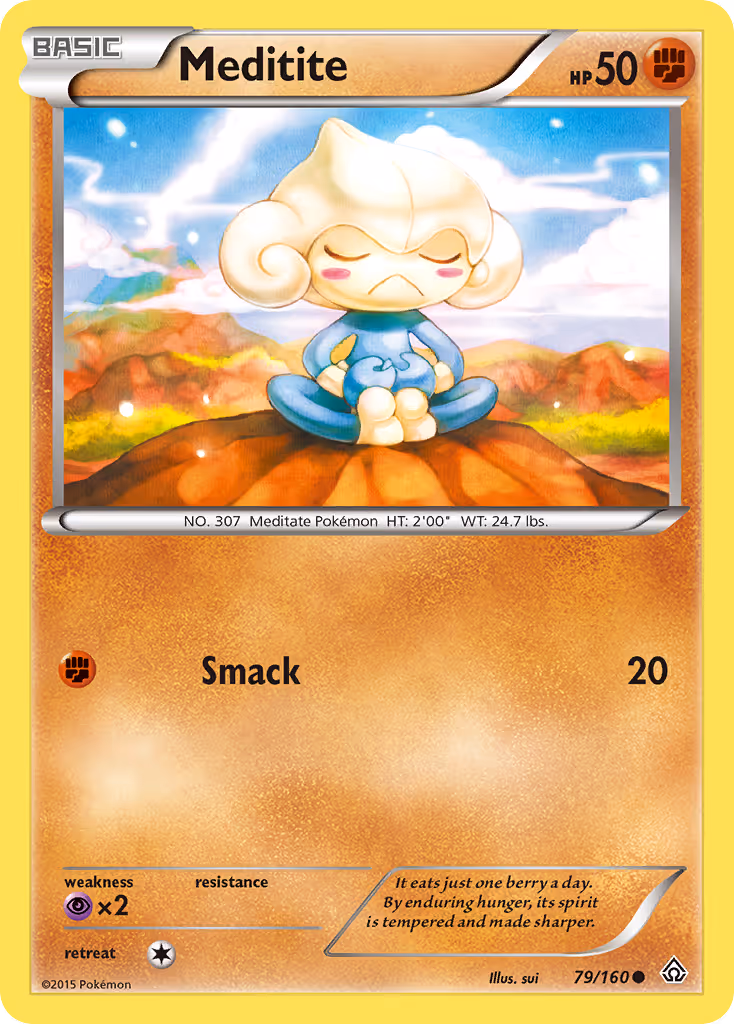Meditite 79/160 Pokemon card