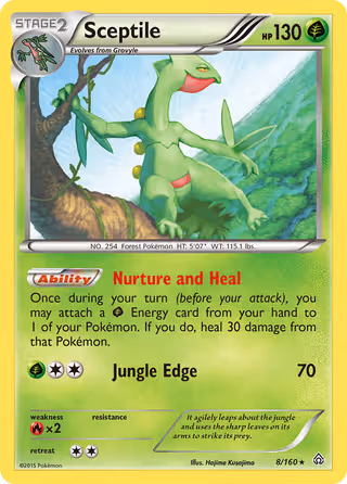 Sceptile 8/160 Pokemon card