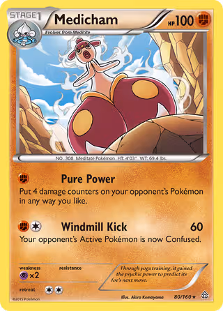 Medicham 80/160 Pokemon card