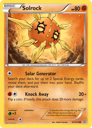Solrock 83/160 Pokemon card