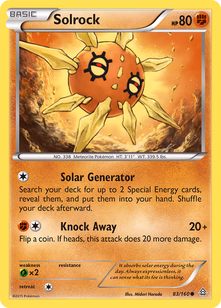 Solrock 83/160 Pokemon card