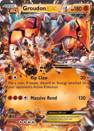 Groudon EX 85/160 Pokemon card