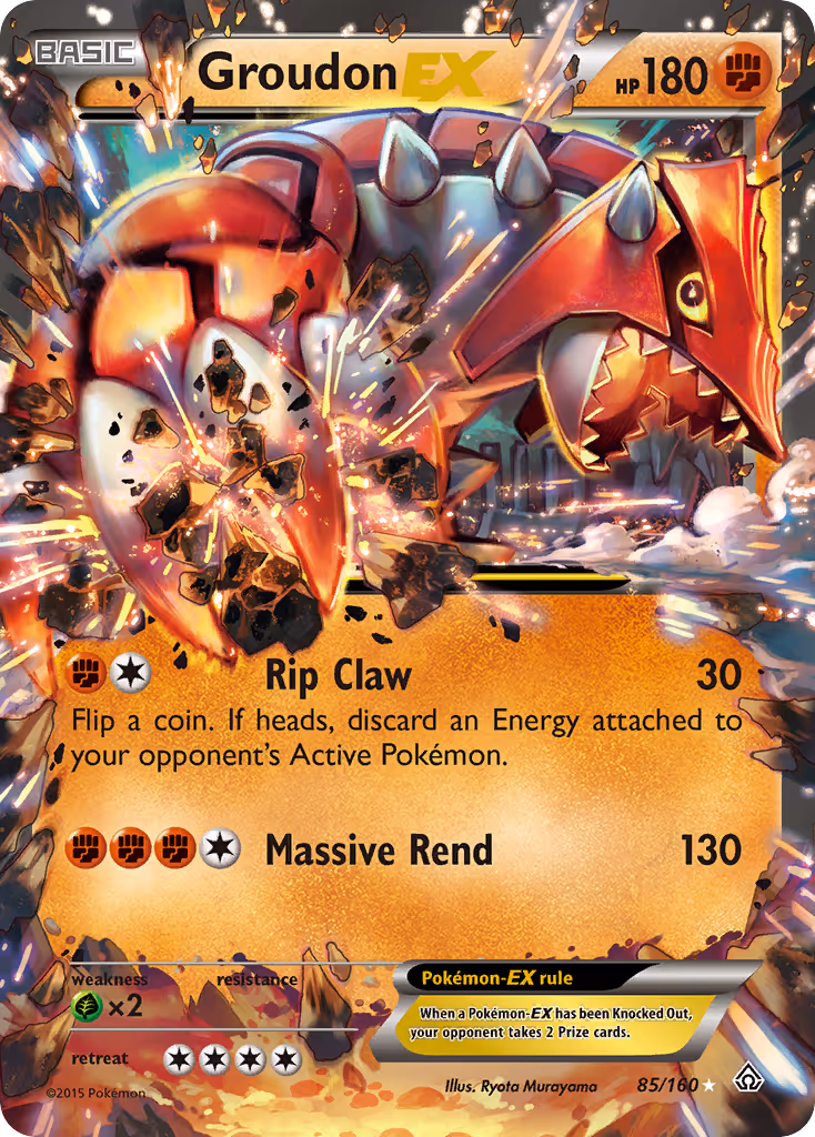 Groudon EX 85/160 Pokemon card
