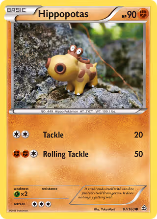 Hippopotas 87/160 Pokemon card