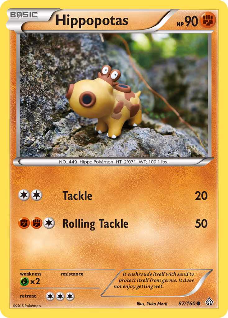 Hippopotas 87/160 Pokemon card