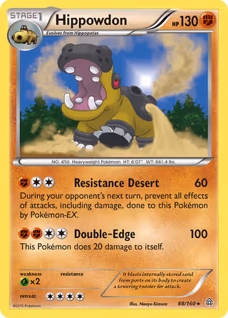 Hippowdon 88/160 Pokemon card