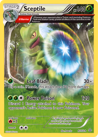 Sceptile 9/160 Pokemon card
