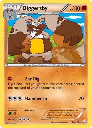 Diggersby 90/160 Pokemon card