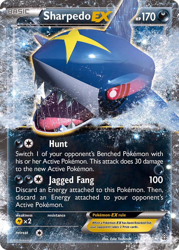 Sharpedo EX 91/160 Pokemon card