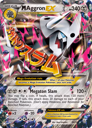 M Aggron EX 94/160 Pokemon card