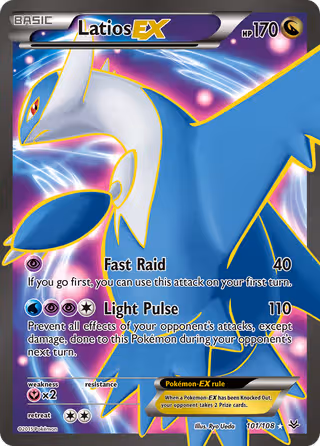 Latios EX 101/108 Pokemon card
