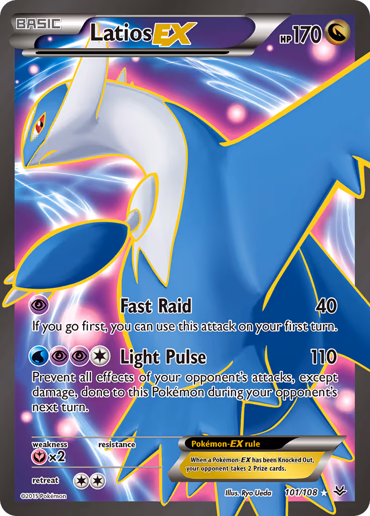 Latios EX 101/108 Pokemon card