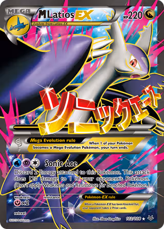 M Latios EX 102/108 Pokemon card