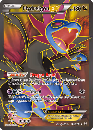 Hydreigon EX 103/108 Pokemon card