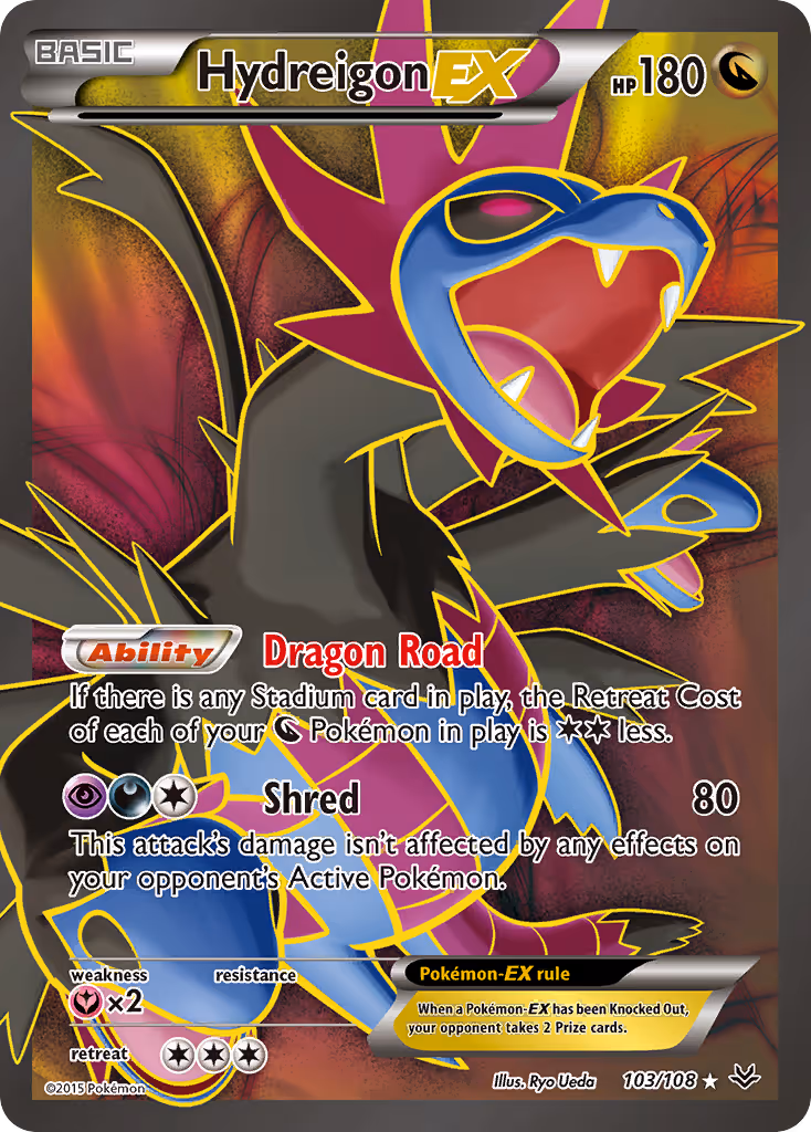 Hydreigon EX 103/108 Pokemon card