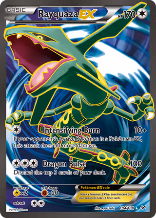 Rayquaza EX 104/108 Pokemon card