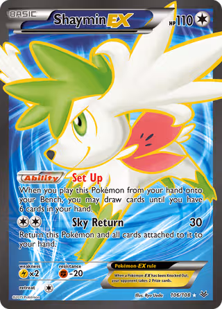 Shaymin EX 106/108 Pokemon card
