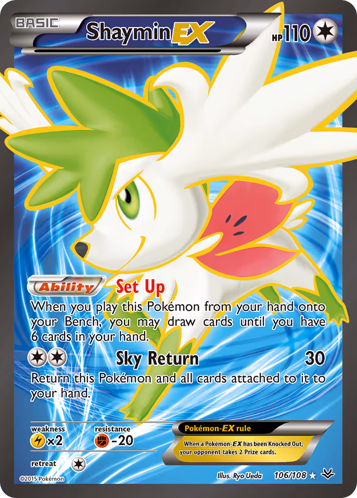 Shaymin EX 106/108 Pokemon card