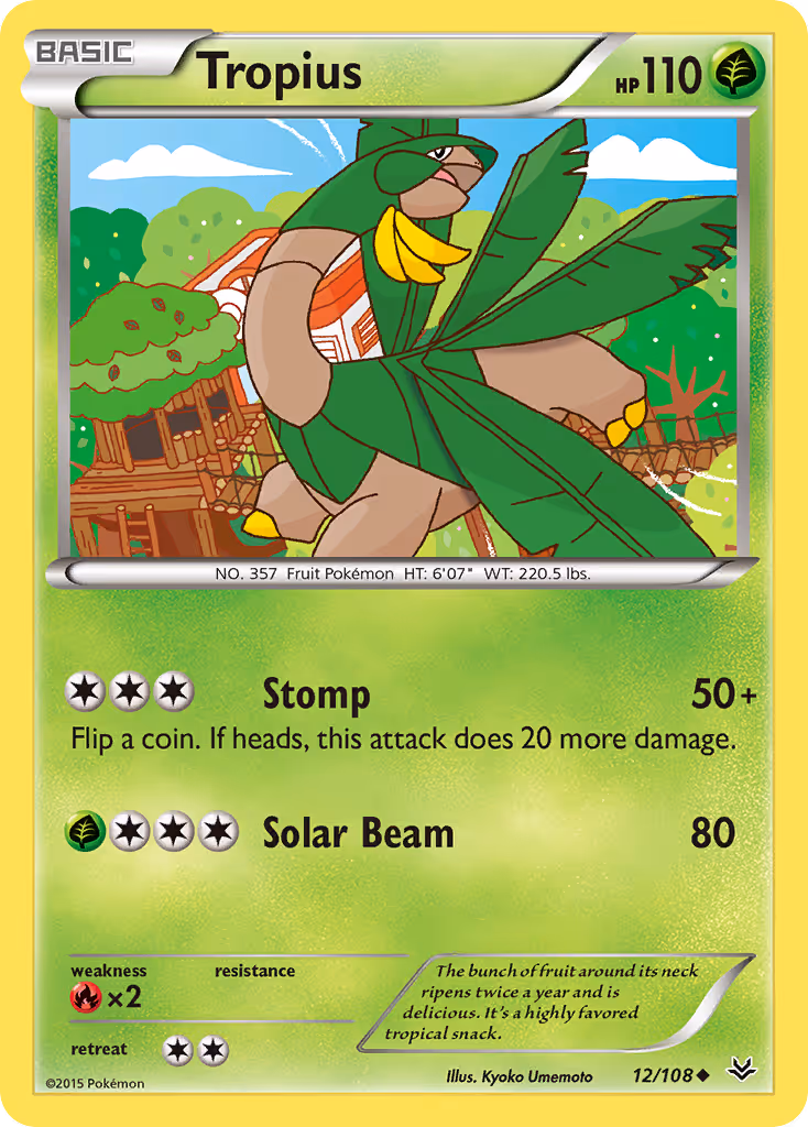 Tropius 12/108 Pokemon card