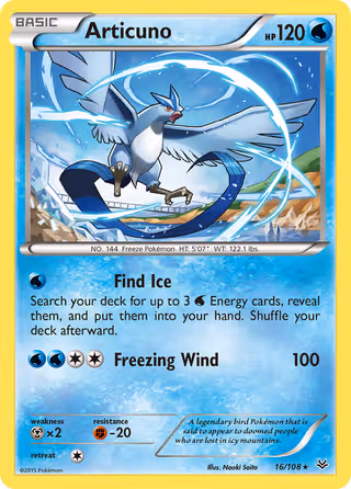 Articuno 16/108 Pokemon card