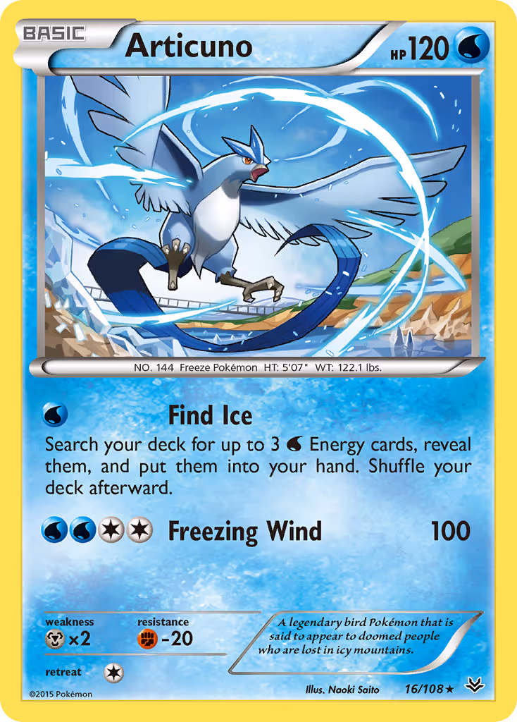 Articuno 16/108 Pokemon card