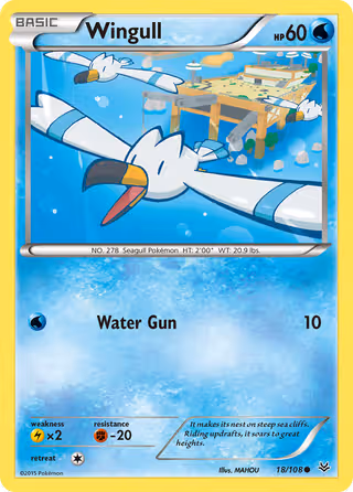 Wingull 18/108 Pokemon card
