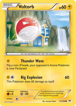 Voltorb 21/108 Pokemon card