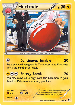 Electrode 22/108 Pokemon card