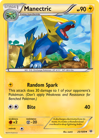 Manectric 25/108 Pokemon card