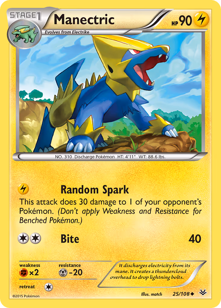 Manectric 25/108 Pokemon card