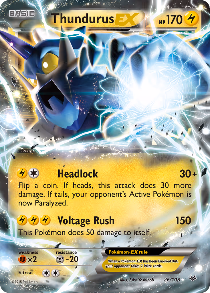 Thundurus EX 26/108 Pokemon card