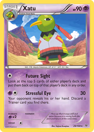 Xatu 29/108 Pokemon card