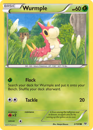 Wurmple 3/108 Pokemon card