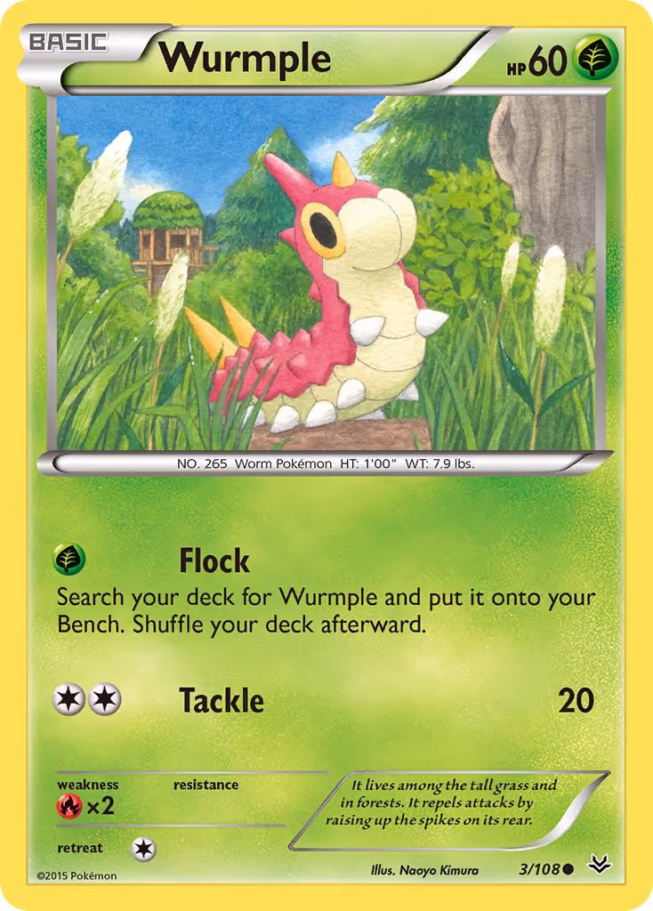 Wurmple 3/108 Pokemon card