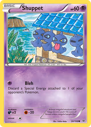 Shuppet 30/108 Pokemon card