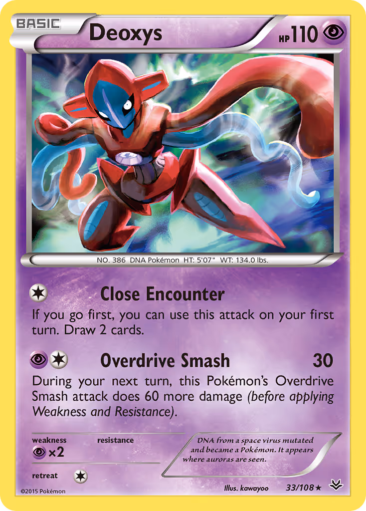 Deoxys 33/108 Pokemon card