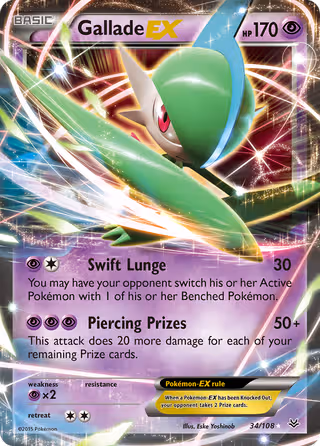 Gallade EX 34/108 Pokemon card