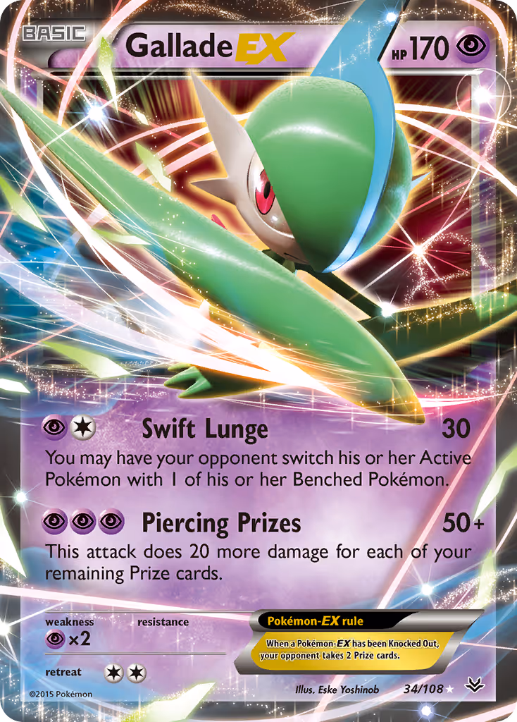 Gallade EX 34/108 Pokemon card