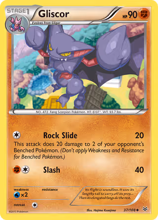 Gliscor 37/108 Pokemon card