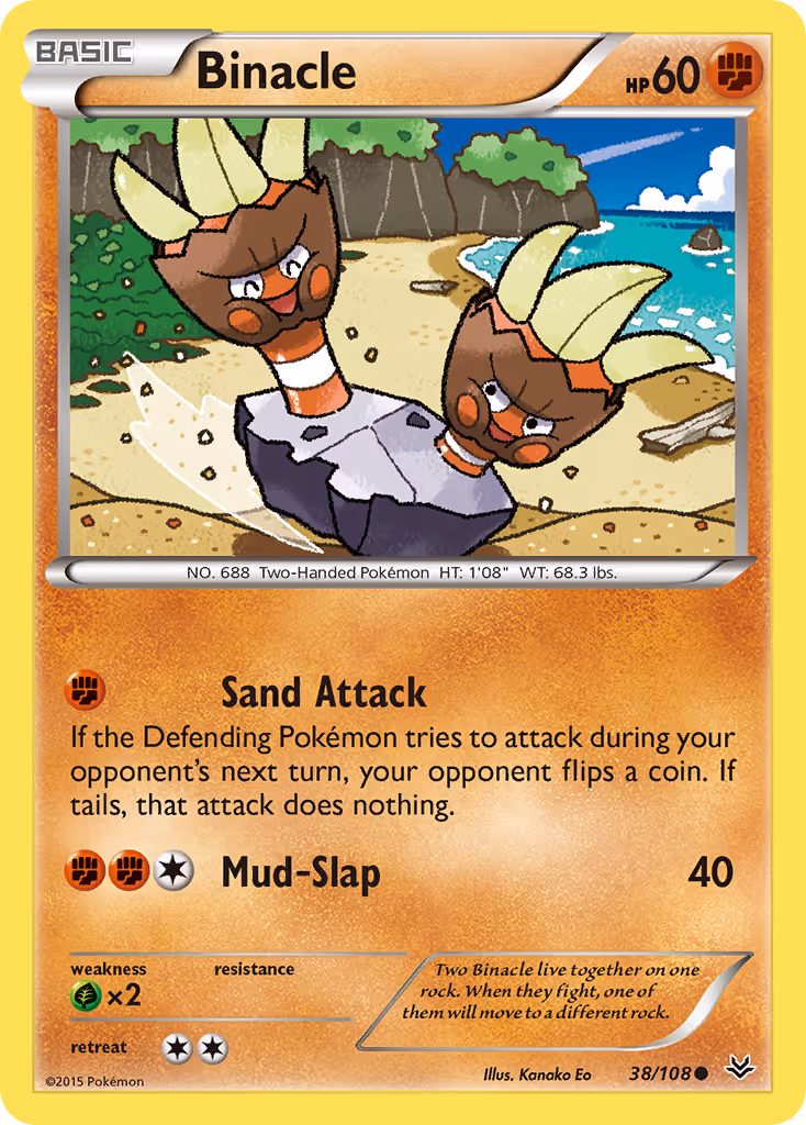 Binacle 38/108 Pokemon card