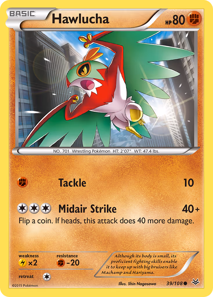 Hawlucha 39/108 Pokemon card