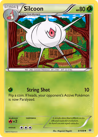 Silcoon 4/108 Pokemon card