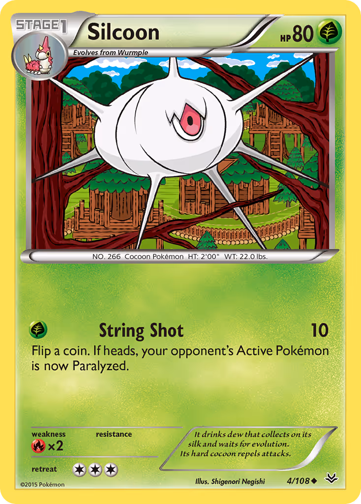 Silcoon 4/108 Pokemon card